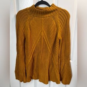 Mustard Yellow Knit Mockneck Sweater